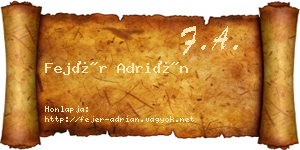 Fejér Adrián névjegykártya